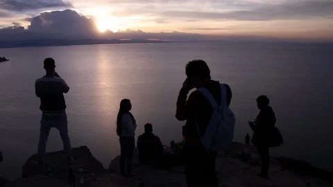 Youngs and the sunset Stock Footage 86766520