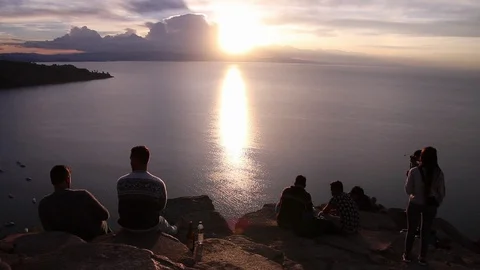 Youngs people and the sunset Stock Footage 86765859