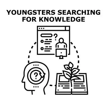Youngsters searching for knowledge and personal growth Stock Illustration
