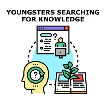Youngsters searching for knowledge and personal growth Stock Illustration