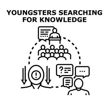 Youngsters searching for knowledge and problem solving solutions Stock Illustration