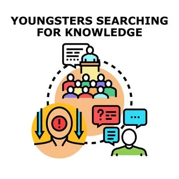 Youngsters searching for knowledge and problem solving solutions Stock Illustration
