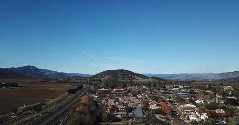 Yountville California Beautiful Flyover Napa Valley Wine Country United States – Stock Footage