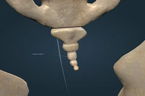Your coccyx is made up of three to five fused vertebrae Stock Illustration