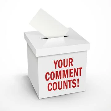 Your comment counts words on the white box Stock Illustration