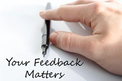 Your feedback matters text concept Stock Photos