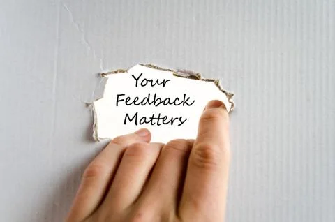 Your feedback matters text concept Stock Photos