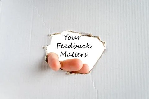 Your feedback matters text concept Stock Photos