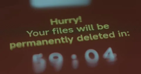 Your Files Will Be Deleted In lettering with countdown, computer virus concept Stock Footage 310805796