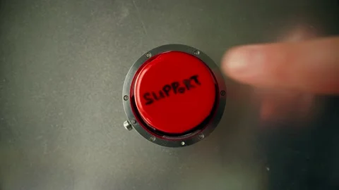 Your finger presses the red support button Stock Footage 146663343