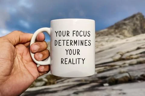 Your focus determines your reality. Stock Photos