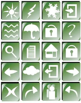Your green shiny web button icons are ready. Your green shiny web button i... Stock Photos