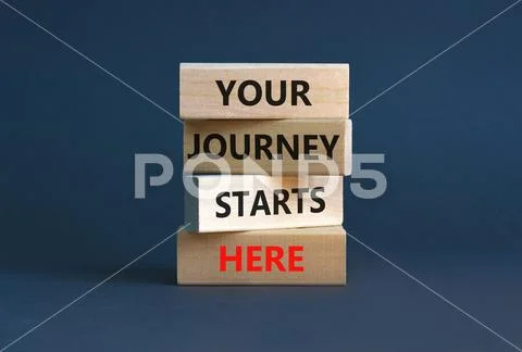 Your journey starts here symbol. Concept words Your journey starts here ...