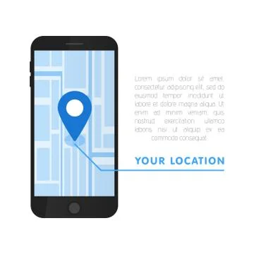 Your location pointer in online smartphone map. Vector illustration イラスト素材