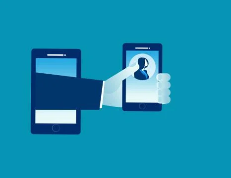 Your message or manager phone in. Concept business technology vector illustra Stock Illustration