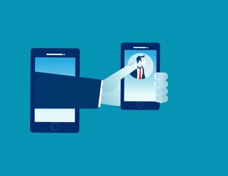 Your message or manager phone in. Concept business technology vector illustra Stock Illustration