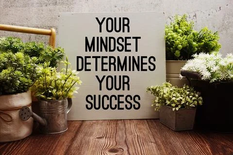 Your Mindset Determines Your Success Motivational and Inspirational quotes Stock Photos