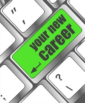 Your new career button on computer keyboard key Illustrazione stock