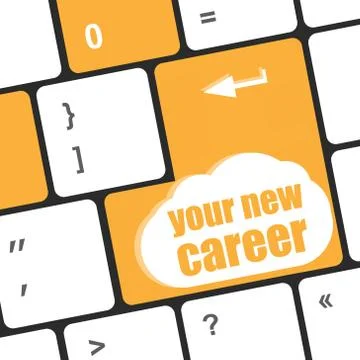 Your new career button on computer keyboard key Illustrazione stock
