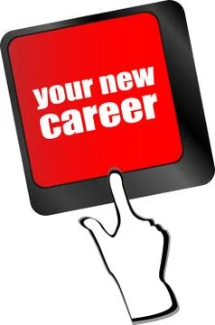 Your new career button on computer keyboard key Stock Illustration