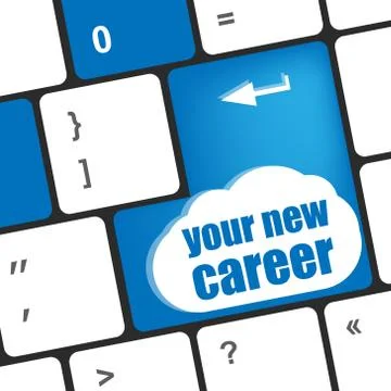 Your new career button on computer keyboard key Illustrazione stock