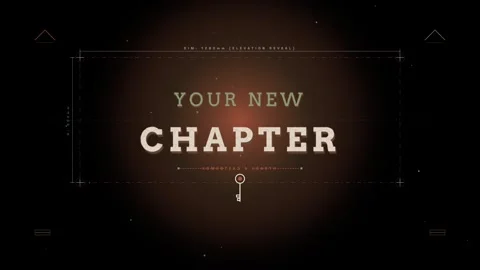 Your new chapter revealed with symbolic key graphics and design elemen Stock Footage 344583172