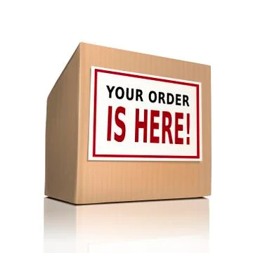 Your order is here on a paper box Stockillustratie