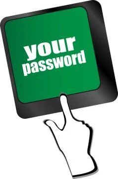 Your password button on keyboard - security concept Stock Illustration