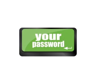Your password button on keyboard - security concept Stock Illustration