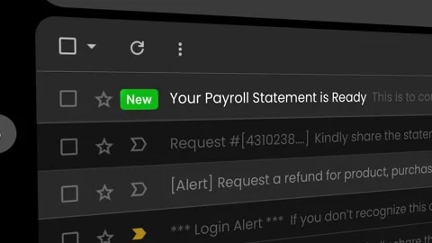 "Your Payroll Statement Is Ready", new e-mail notification close up footage 库存影片 334380606