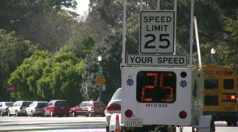 Your Speed Display on Road Stock-Footage 366339