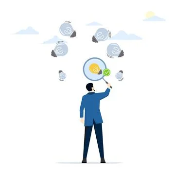 Your Startup Idea validation. Find a problem that is feasible enough to solve. Stock Illustration