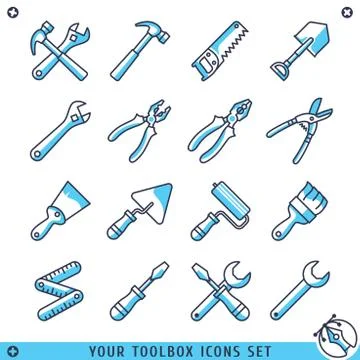 Your toolbox icons set lines vector illustration Stock Illustration
