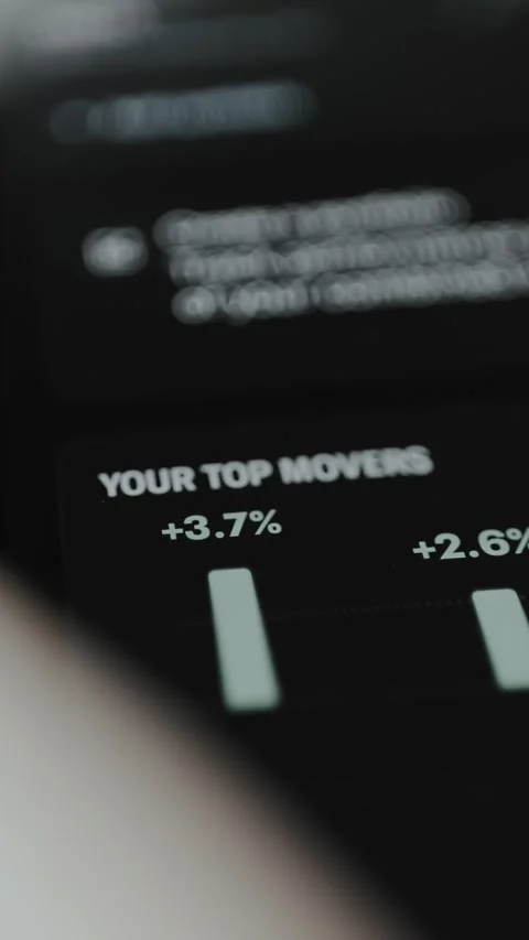 Your Top Movers category of assets with the highest price in a users account Stock Footage 329774290