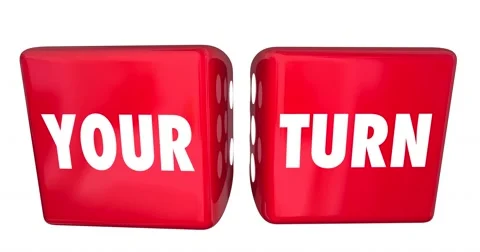 Your Turn Game Rules Opportunity Two Red Dice Animation 4K Stock Footage 60222750