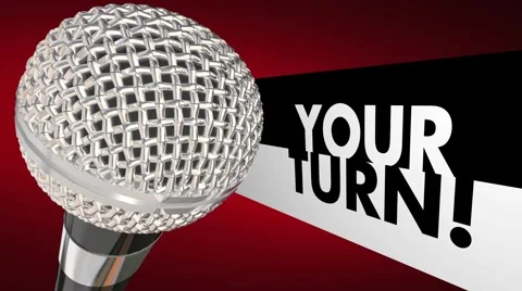 Your Turn Speak Up Talk Share Opinion Ideas Microphone 3d Illustration Stock Footage 62936226