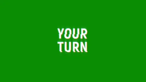 Your turn text word glitch effect loop animation 4K video effect Stock-Footage 313265761