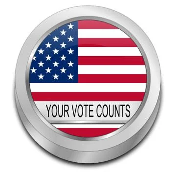 Your Vote counts Button - 3D illustration Stock Illustration