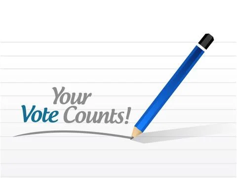 Your vote counts message illustration 스톡 일러스트