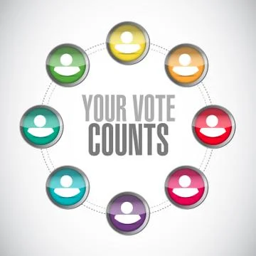 Your vote counts network diagram concept illustration Illustrazione stock