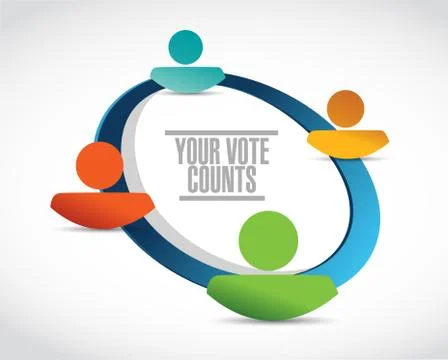 Your vote counts network diagram concept Stock Illustration