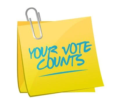 Your vote counts post it message concept illustration Stock Illustration