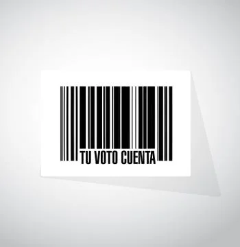 Your vote counts in Spanish barcode message 스톡 일러스트