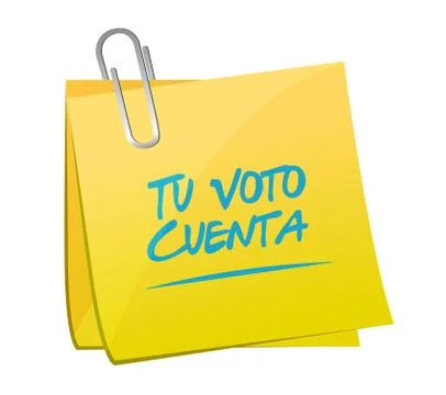 Your vote counts in Spanish post it message concept Stock Illustration