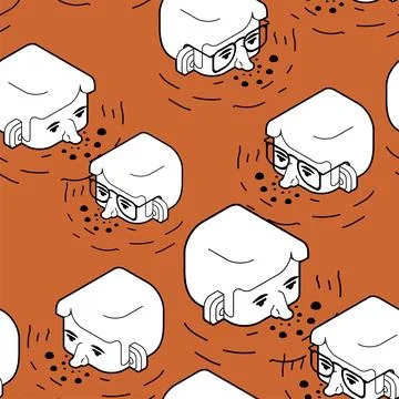 You're in deep shit pattern seamless. Man head in a puddle of shit backgrou.. Stock Illustration
