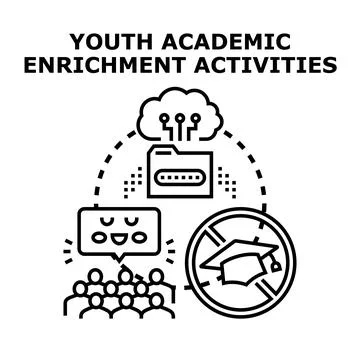 Youth academic enrichment program learning opportunities concept Stock Illustration