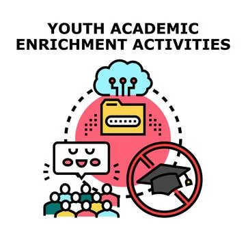 Youth academic enrichment program learning opportunities concept Stock Illustration