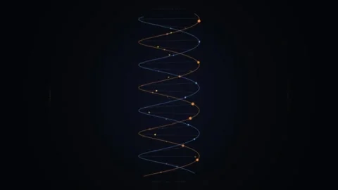 Youth and Artificial Intelligence Digital DNA Helix Loop Background 4K 動画素材 336352516