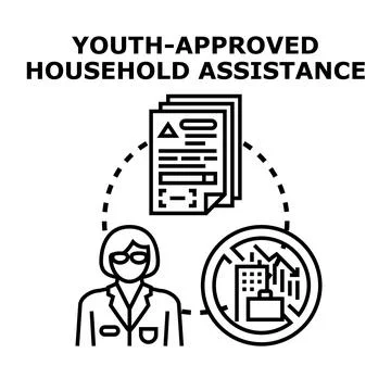 Youth approved household assistance program support Illustration