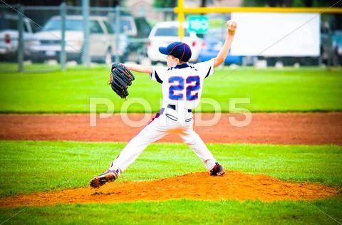 Youth baseball pitcher Stock Photos